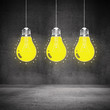 drawing glowing bulb