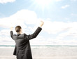man standing on beach