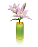 ピンク色のユリの花
