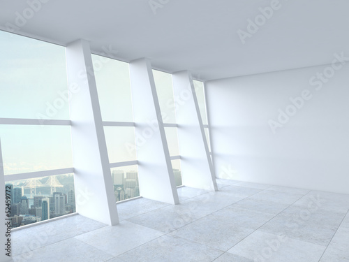 Photo: white interior and big window white interior and big window