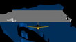 Plane taking off from Nicaragua map flag animation