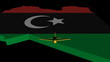 Plane taking off from Libya map flag animation