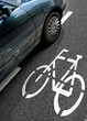Fahrradweg Radweg mit Auto Gefahr - Bike Lane Danger