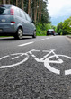 Fahrradweg Radweg mit Autos - Bike Lane with Cars