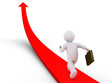 Illustration: Businessman running on arrow Businessman running on arrow