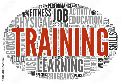 Illustration: Training and education related words concept Training and education related words concept