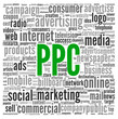 Illustration: PPC and advertising concept in word tag cloud PPC and advertising concept in word tag cloud