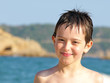 playing boy  in the water