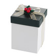 Photo: White and green box with gold bow White and green box with gold bow