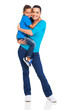 woman carrying her little girl