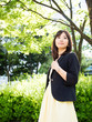beautiful asian businesswoman in the park