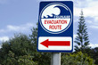 Tsunami evacuation route sign
