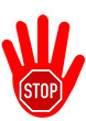 Vektor: Stopschild mit Hand Stopschild mit Hand