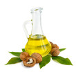 Walnut oil in a glass jug.