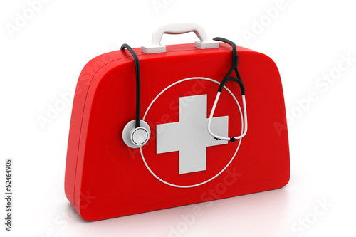 Illustration: Stethoscope and First Aid Kit Stethoscope and First Aid Kit