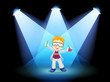 A scientist at the stage with spotlights