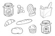 Vector: Doodle design of bread and jam Doodle design of bread and jam