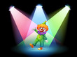 A clown under the spotlights