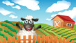A black sheep inside the fence