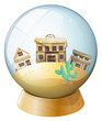 Wooden houses inside a dome