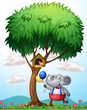 An elephant under the tree