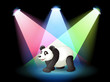 A stage with a giant panda