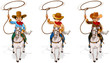Two old and one young cowboys