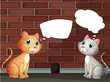 Vektor: Two cats with empty callouts Two cats with empty callouts