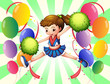 Colorful balloons with a young cheerer
