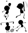 Different silhouettes of sports