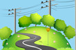 A long road at the top of the hill