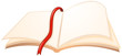 An empty book with a red bookmark