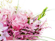 Fragment of colorful bouquet isolated on white background.