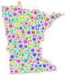 Map Of Minnesota (USA) In A Mo...