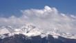 Mountain peaks in the clouds. Time-laps 30X