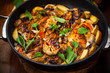 Foto: Roasted roasted rabbit on vegetables Roasted roasted rabbit on vegetables