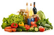 Foto: Composition with assorted organic vegetables isolated on white Composition with assorted organic vegetables isolated on white