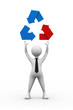 man with recycling symbol.