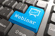 Illustration: Keyboard with "Webinar" Button. Keyboard with "Webinar" Button.
