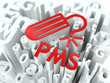 Red PMS (premenstrual  syndrome) Background.