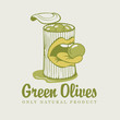 Vector: bank with green olives and mouth bank with green olives and mouth