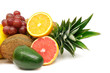 Fresh fruits isolated on white background