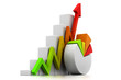 3d business growth graph
