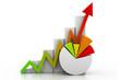 3d business growth graph