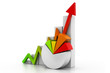 3d business growth graph