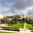 Park and Tower of David in old city Jerusalem