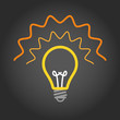 Lighting light bulb on dark background