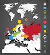 Vector: World map infographic template with icons set World map infographic template with icons set
