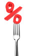 Illustration: Percent symbol on a fork Percent symbol on a fork