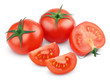 Photo: Sliced red tomato vegetables on white with clipping path Sliced red tomato vegetables on white with clipping path